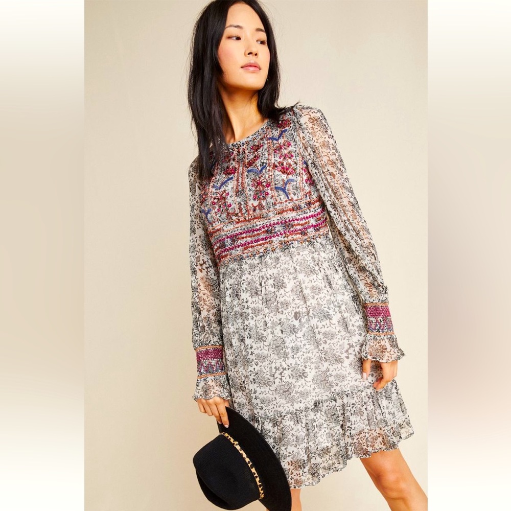 Anthropologie Gisella Beaded Tunic